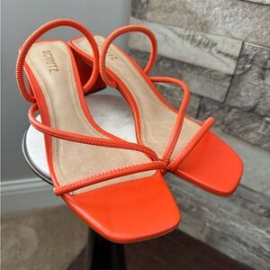 SCHUTZ Women's Bright Orange Strappy Sandals